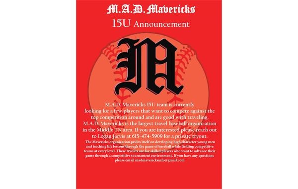 M.A.D. Mavericks 15U is Looking for Players