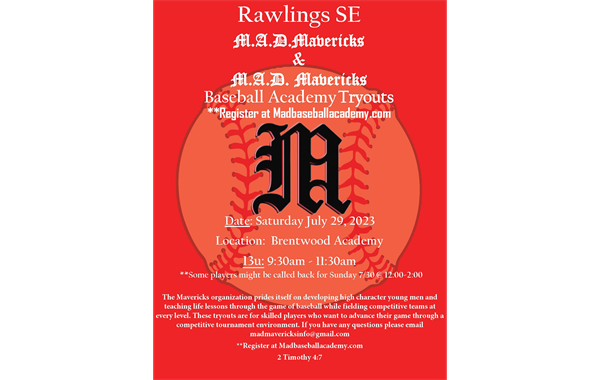 13u Rawlings SE MAD Mavericks and MAD Mavericks Tryouts