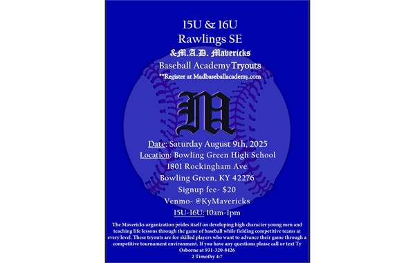 KY 15U - 16U SE Rawlings MAD Mavericks and MAD Mavericks Tryouts- Register now 