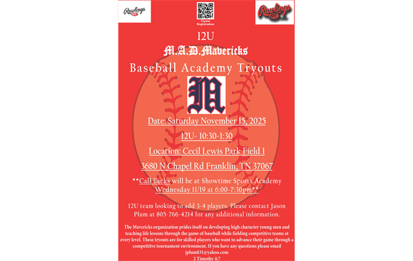 12U M.A.D. Mavericks Team Tryouts 